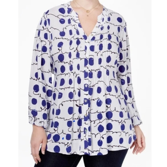 Melissa McCarthy Seven7 Tops - Melissa McCarthy Seven 7 Button Up Tunic Top 3X
